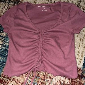 aeropostal crop tie shirt